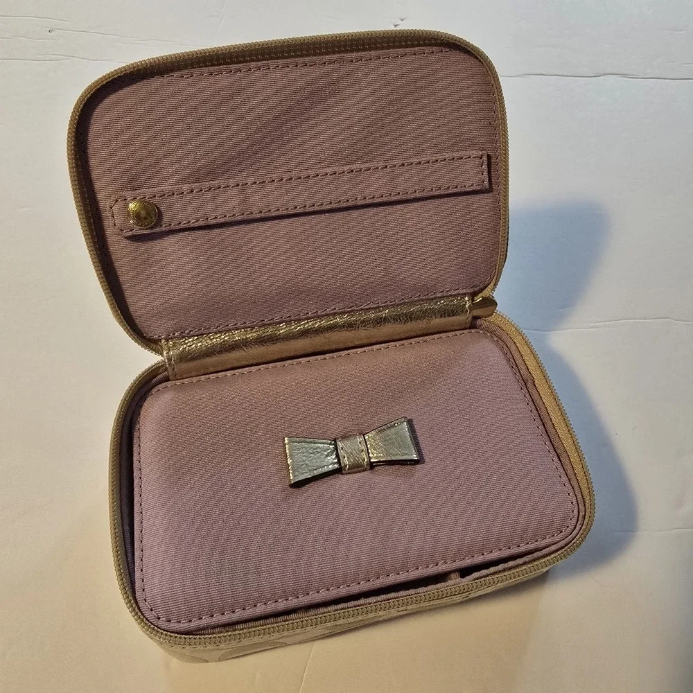 Vintage 90s Y2K Coach Travel Jewelry Box Signature C Lavender Lining Sections